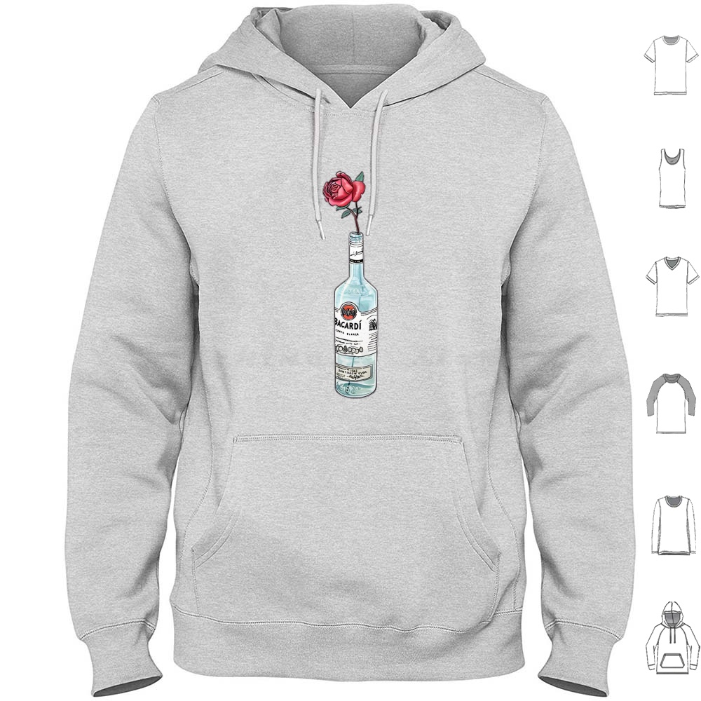 Wine Beer Rum - Худи с художественным принтом Rum Bacardi,